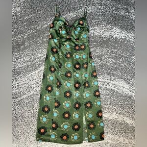 Urban Outfitters Lace Up Front Midi Slip Dress - S